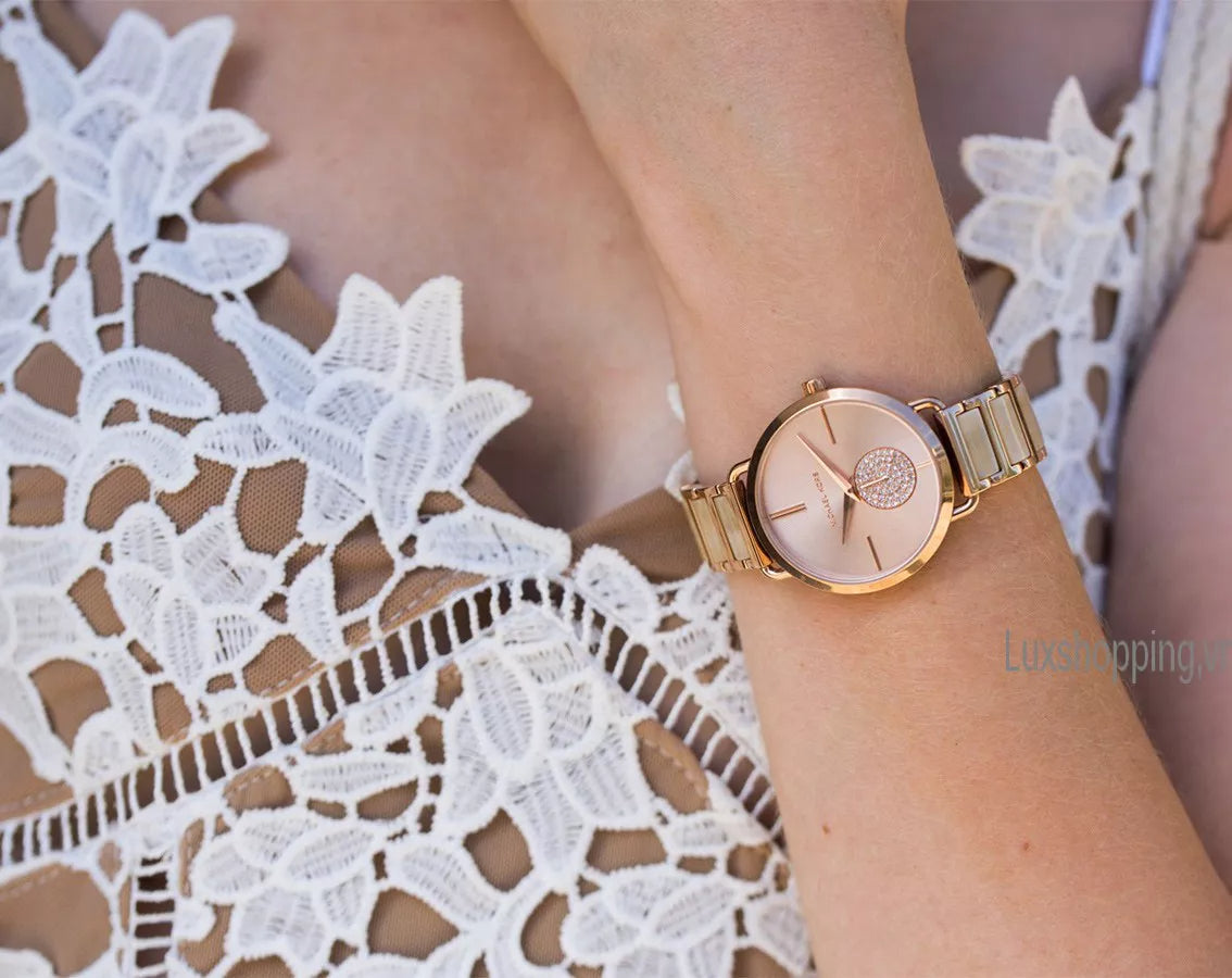  Shop Authentic Michael Kors Portia Quartz Rose Gold Dial Rose Gold Steel Strap Watch For Women - MK3678 - Luxxuri