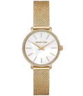Michael Kors Pyper Quartz Mother of Pearl White Dial Gold Mesh Bracelet Watch For Women - MK4619