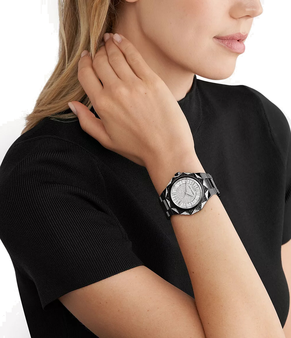  Shop Authentic Michael Kors Raquel Three Hand Silver Dial Black Steel Strap Watch For Women - MK4692 - Luxxuri