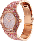  Shop Authentic Michael Kors Raquel Three-Hand Crystals Pink Dial Rose Gold Steel Strap Watch For Women - MK7343 - Luxxuri
