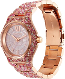  Shop Authentic Michael Kors Raquel Three-Hand Crystals Pink Dial Rose Gold Steel Strap Watch For Women - MK7343 - Luxxuri