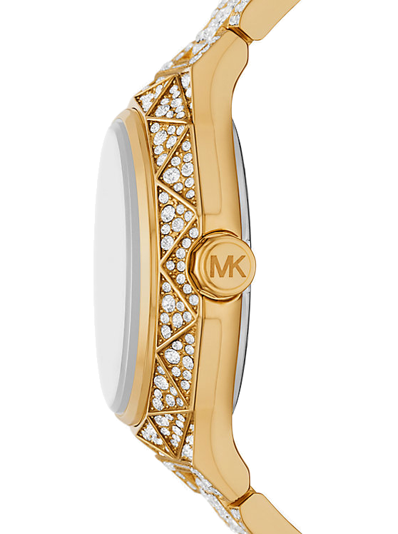  Shop Authentic Michael Kors Raquel Three Hand Crystals Gold Dial Gold Steel Strap Watch For Women - MK7398 - Luxxuri