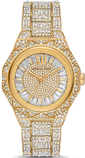  Shop Authentic Michael Kors Raquel Three Hand Crystals Gold Dial Gold Steel Strap Watch For Women - MK7398 - Luxxuri