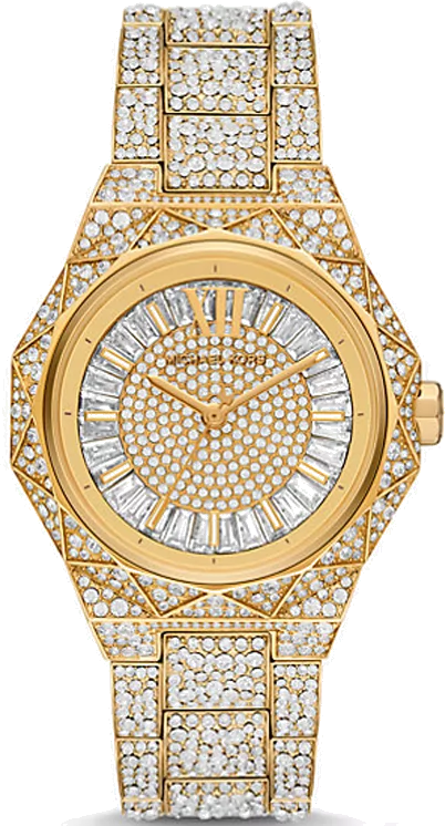  Shop Authentic Michael Kors Raquel Three Hand Crystals Gold Dial Gold Steel Strap Watch For Women - MK7398 - Luxxuri