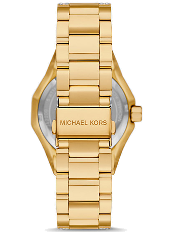  Shop Authentic Michael Kors Raquel Three Hand Crystals Gold Dial Gold Steel Strap Watch For Women - MK7398 - Luxxuri