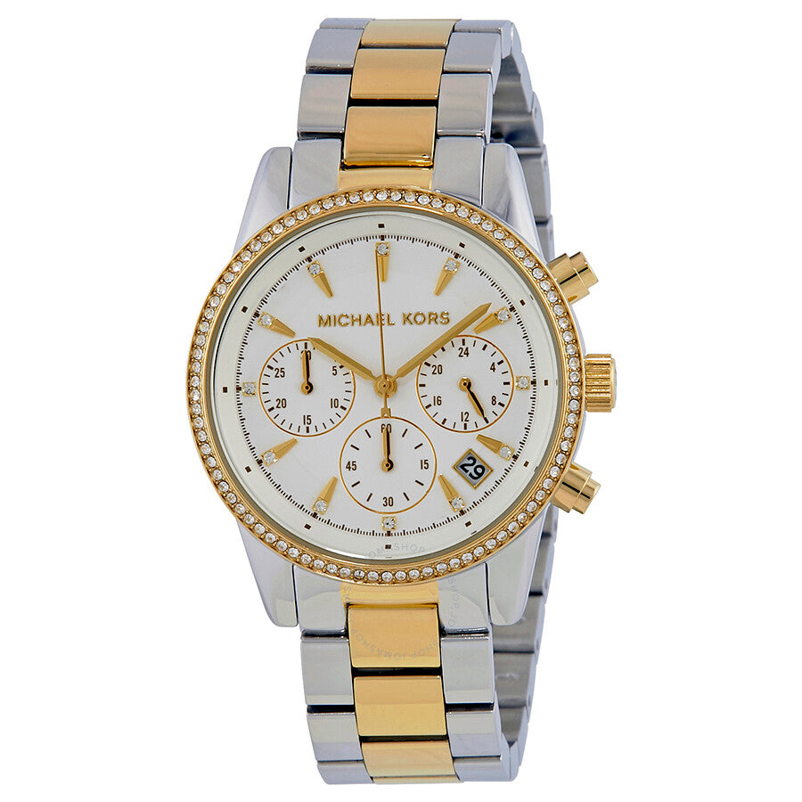  Shop Authentic Michael Kors Ritz White Dial Two Tone Steel Strap Watch for Women - MK6474 - Luxxuri