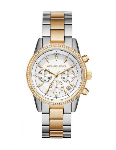  Shop Authentic Michael Kors Ritz White Dial Two Tone Steel Strap Watch for Women - MK6474 - Luxxuri