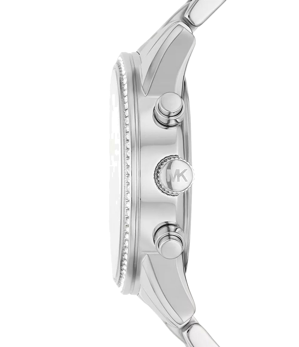 Michael Kors Ritz Chronograph Crystals Silver Dial Silver Steel Strap Watch For Women - MK7301