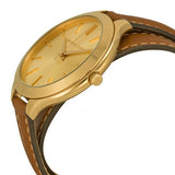  Shop Authentic Michael Kors Runway Gold Dial Brown Leather Strap Watch For Women - MK2256 - Luxxuri