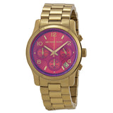  Shop Authentic Michael Kors Runway Iridescent Pink Dial Gold Steel Strap Watch for Women - MK5939 - Luxxuri