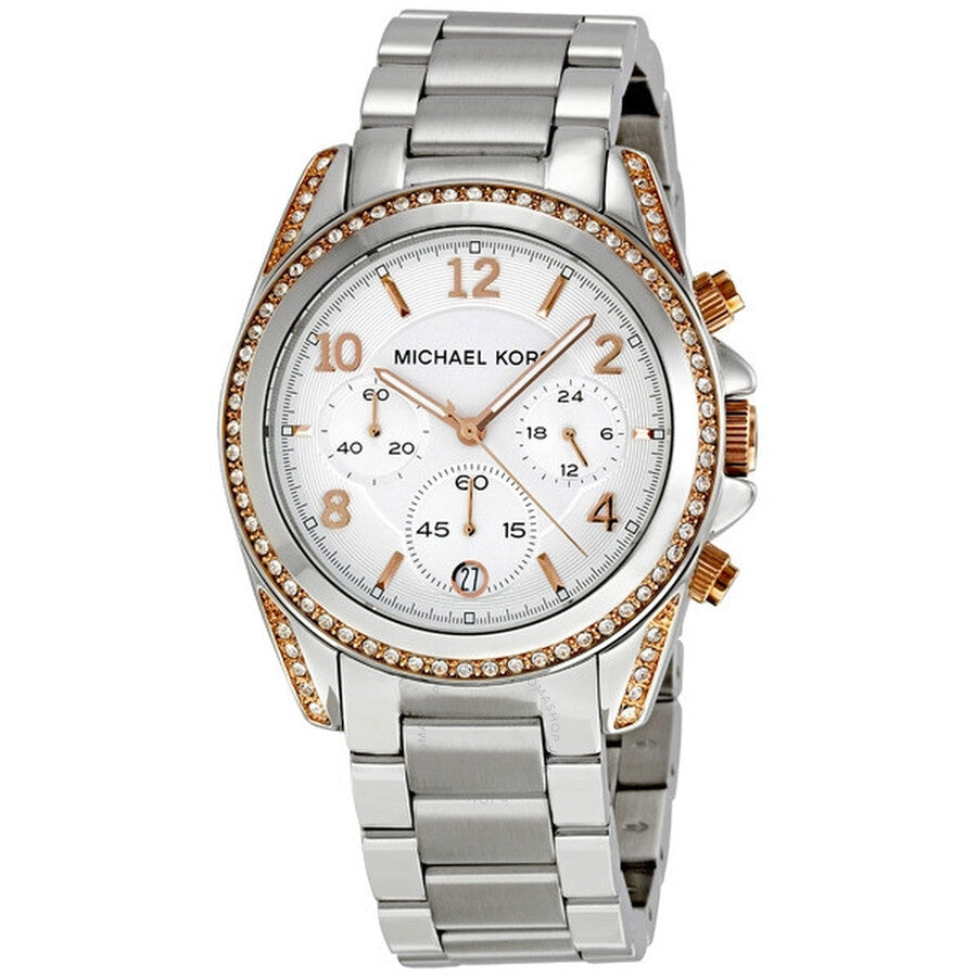  Shop Authentic Michael Kors Blair Chronograph Silver Dial Silver Steel Strap Watch for Women - MK5459 - Luxxuri