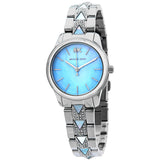  Shop Authentic Michael Kors Runway Mercer Quartz Mother of Pearl Blue Dial Silver Steel Strap Watch For Women - MK6857 - Luxxuri