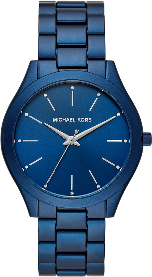 Michael Kors Slim Runway Quartz Blue Dial Blue Steel Strap Watch For Women - MK4503