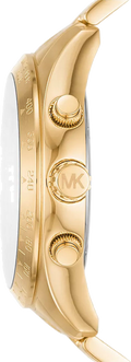 Michael Kors Runway Three-Hand Gold Dial Gold Steel Strap Watch For Women - MK6911