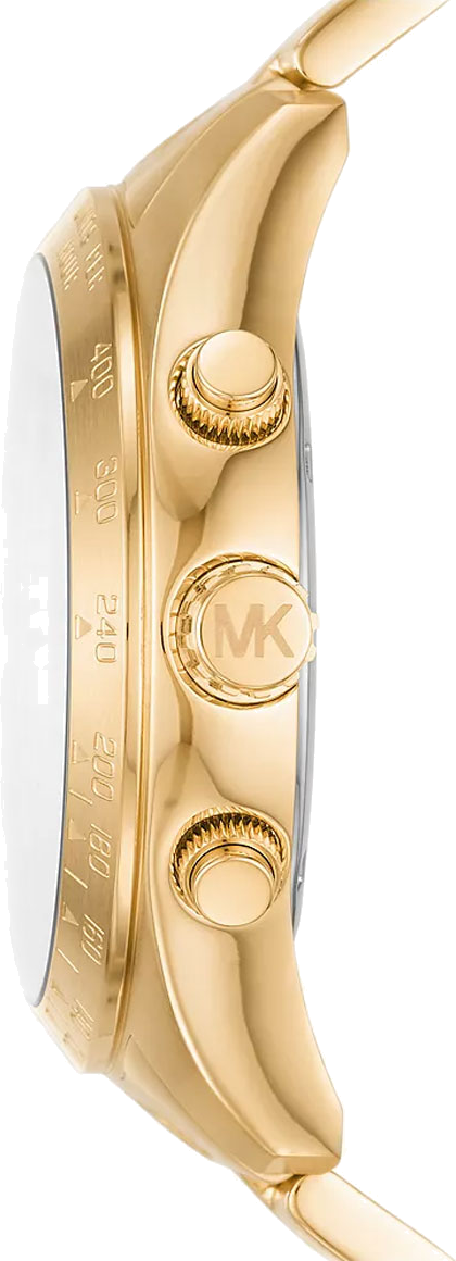 Michael Kors Runway Three-Hand Gold Dial Gold Steel Strap Watch For Women - MK6911