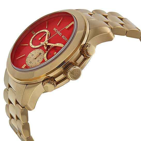  Shop Authentic Michael Kors Runway Quartz Orange Dial Gold Steel Strap Watch For Women - MK5930 - Luxxuri