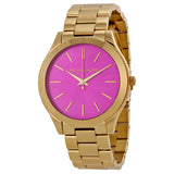  Shop Authentic Michael Kors Slim Runway Pink Dial Rose Gold Steel Strap Watch for Women - MK3264 - Luxxuri