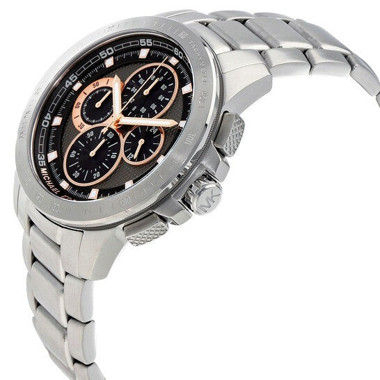  Shop Authentic Michael Kors Ryker Chronograph Black Dial Silver Steel Strap Watch For Men - MK8528 - Luxxuri