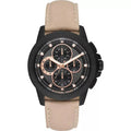  Shop Authentic Michael Kors Ryker Chronograph Black Dial Beige Leather Strap Watch For Men - MK8520 - Luxxuri