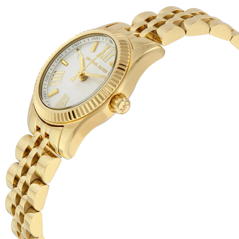 Shop Authentic Michael Kors Lexington Quartz Silver Dial Gold Steel Strap Watch For Women - MK3229 - Luxxuri