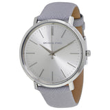  Shop Authentic Michael Kors Jaryn Quartz Silver Dial Grey Leather Strap Watch For Women - MK2470 - Luxxuri