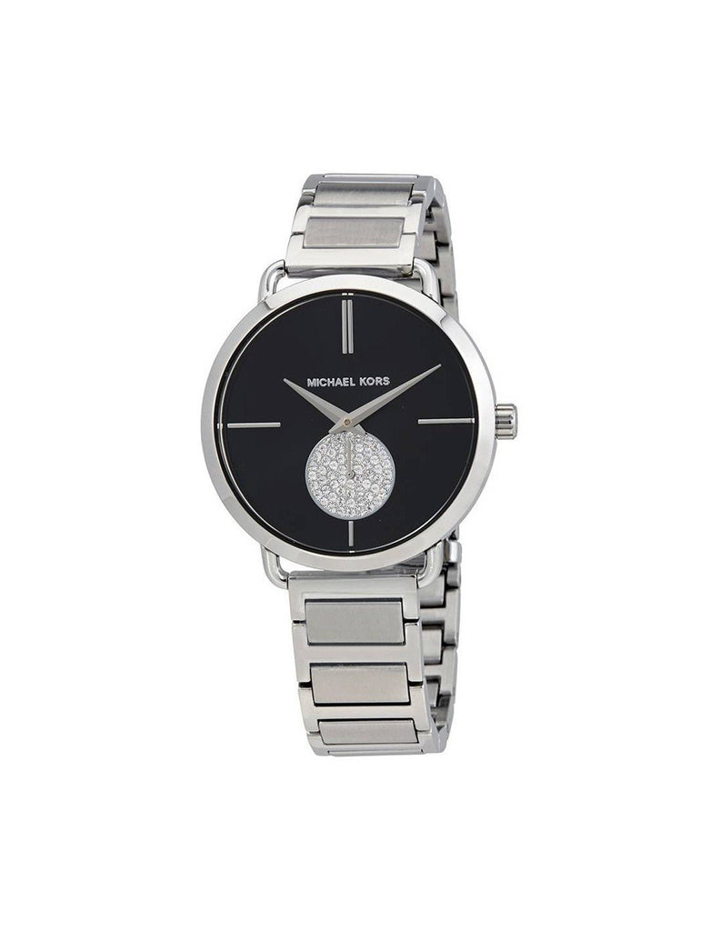  Shop Authentic Michael Kors Portia Black Dial Silver Steel Strap Watch for Women - MK3638 - Luxxuri