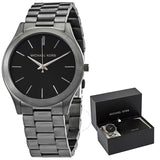  Shop Authentic Michael Kors Slim Runway Quartz Black Dial Grey Steel Strap Watch For Men - MK1044 - Luxxuri