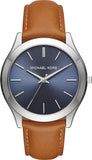  Shop Authentic Michael Kors Slim Runway Analog Blue Dial Brown Leather Strap Watch For Men - MK8508 - Luxxuri