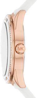 Michael Kors Oversized Sport Quartz White Dial White Rubber Strap Watch For Women - MK6945
