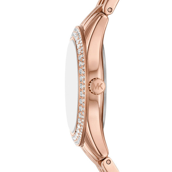Michael Kors Harlowe Three-Hand Rose Gold Dial Rose Gold Steel Strap Watch for Women - MK4845