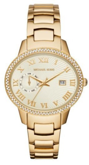  Shop Authentic Michael Kors Whitley Analog Diamonds Gold Dial Gold Steel Strap Watch For Women - MK6227 - Luxxuri