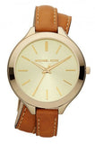  Shop Authentic Michael Kors Runway Gold Dial Brown Leather Strap Watch For Women - MK2256 - Luxxuri