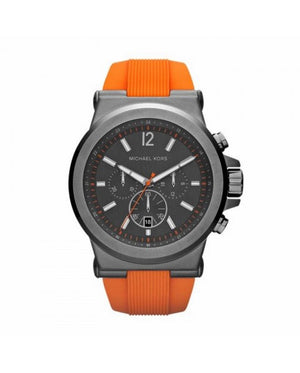  Shop Authentic Michael Kors Dylan Chronograph Grey Dial Orange Rubber Strap Watch for Men - MK8296 - Luxxuri