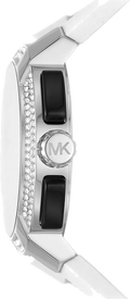  Shop Authentic Michael Kors Sidney Multifunction Black Dial White Silicone Strap Watch For Women - MK6947 - Luxxuri