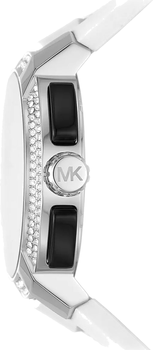  Shop Authentic Michael Kors Sidney Multifunction Black Dial White Silicone Strap Watch For Women - MK6947 - Luxxuri