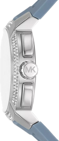  Shop Authentic Michael Kors Sidney Multifunction Crystals Silver Dial Blue Rubber Strap Watch for Women - MK7220 - Luxxuri
