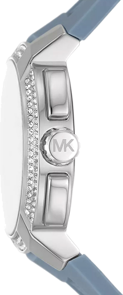  Shop Authentic Michael Kors Sidney Multifunction Crystals Silver Dial Blue Rubber Strap Watch for Women - MK7220 - Luxxuri