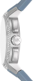  Shop Authentic Michael Kors Sidney Multifunction Crystals Silver Dial Blue Rubber Strap Watch for Women - MK7220 - Luxxuri