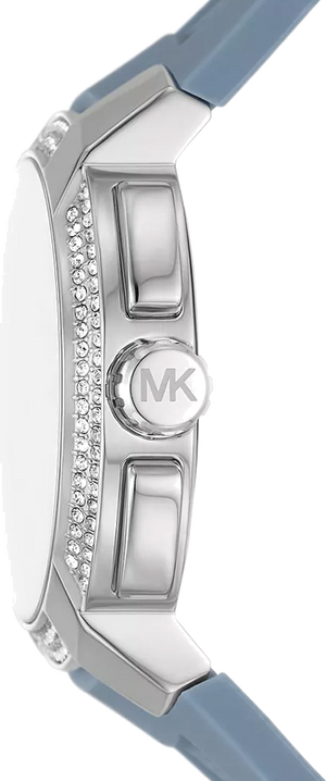  Shop Authentic Michael Kors Sidney Chambray Multifunction Blue Dial Blue Silicone Strap Watch For Women - MK7220 - Luxxuri