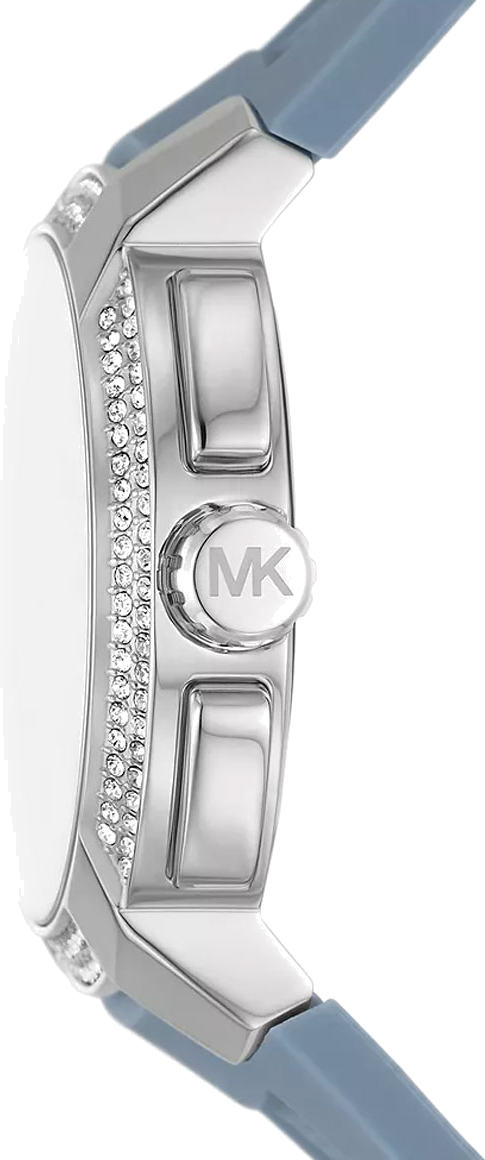  Shop Authentic Michael Kors Sidney Chambray Multifunction Blue Dial Blue Silicone Strap Watch For Women - MK7220 - Luxxuri