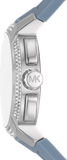  Shop Authentic Michael Kors Sidney Chambray Multifunction Blue Dial Blue Silicone Strap Watch For Women - MK7220 - Luxxuri
