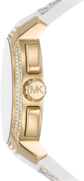 Michael Kors Sydney Quartz White Dial White Leather Strap Watch For Women - MK7221