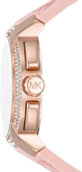 Michael Kors Sidney Multifunction White Dial Pink Silicone Strap Watch For Women - MK7222