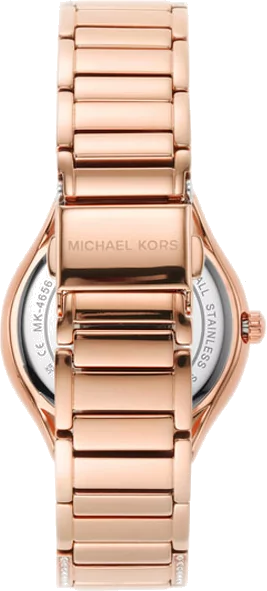 Michael Kors Sylvia Mother Of Pearl Dial Rose Gold Steel Strap Watch for Women - MK4656