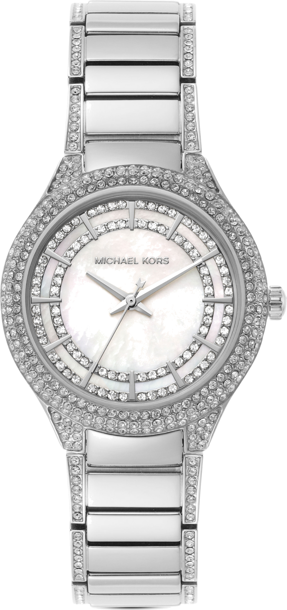 Michael Kors Sylvia Mother of Pearl Dial Silver Steel Strap Watch For Women - MK4657