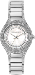 Michael Kors Sylvia Mother of Pearl Dial Silver Steel Strap Watch For Women - MK4657
