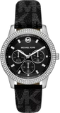  Shop Authentic Michael Kors Tibby Chronograph Black Dial Black Leather Strap Watch For Women - MK2976 - Luxxuri