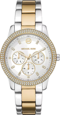 Michael Kors Tibby Multifunction White Dial Two Tone Steel Strap Watch For Women - MK6825