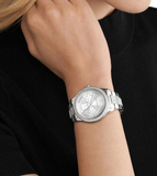  Shop Authentic Michael Kors Tibby Chronograph Silver Dial Silver Steel Strap Watch For Women - MK7294 - Luxxuri