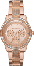 Michael Kors Tibby Chronograph Crystals Rose Gold Dial Rose Gold Steel Strap Watch For Women - MK6826